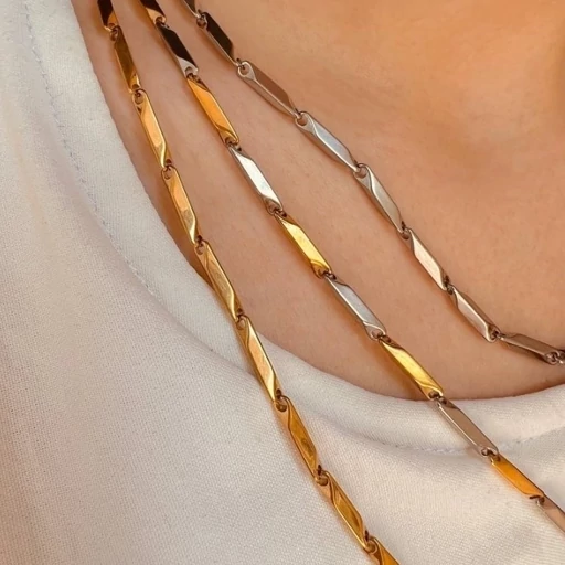 زنجیر مردانه کبریتی تمام استیل